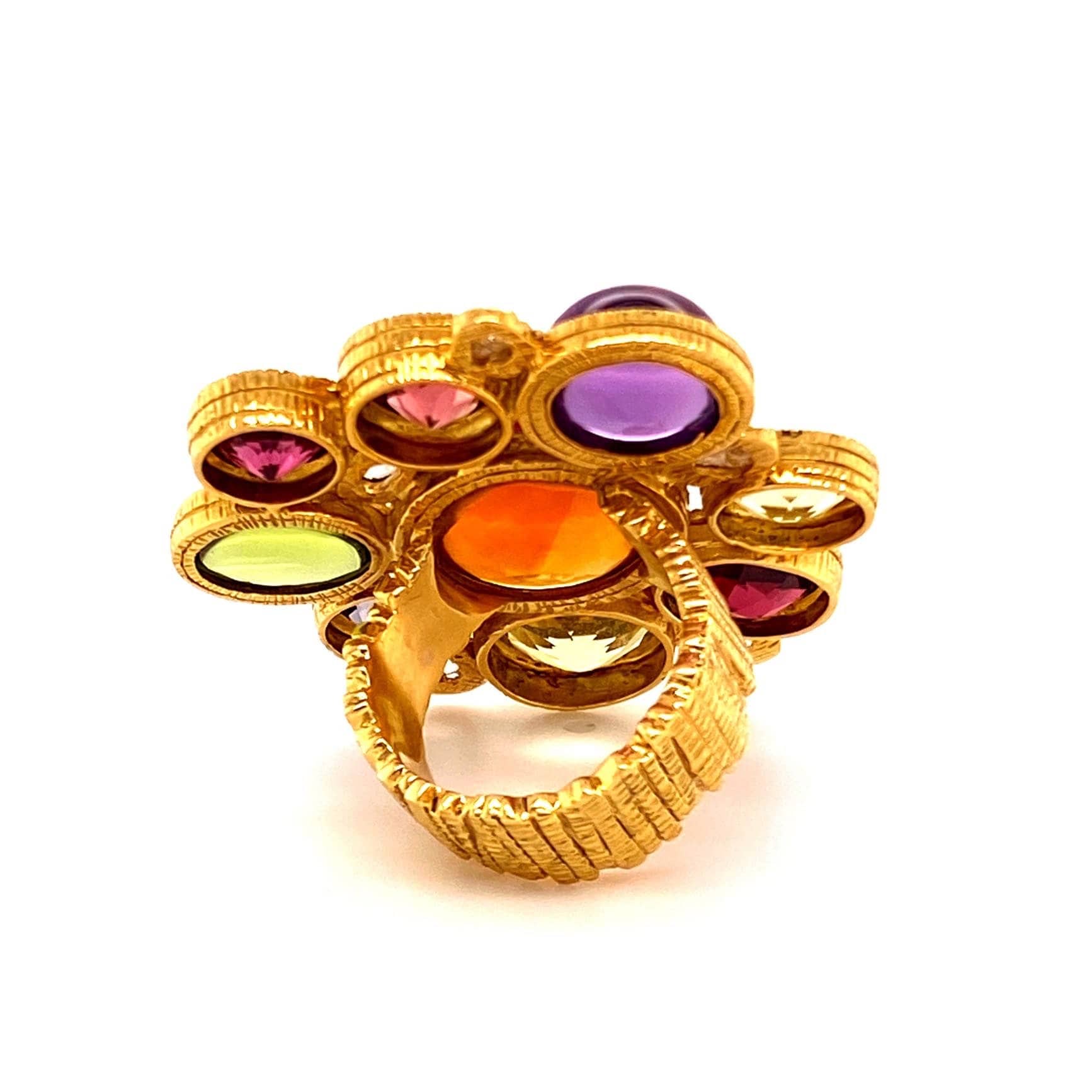 Eternity 20K Precious Cluster Stone Ring - Coomi