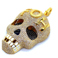 Load image into Gallery viewer, &quot;Fuck Out of Here&quot; Diamond Skull Pendant set in 20k Gold - Coomi
