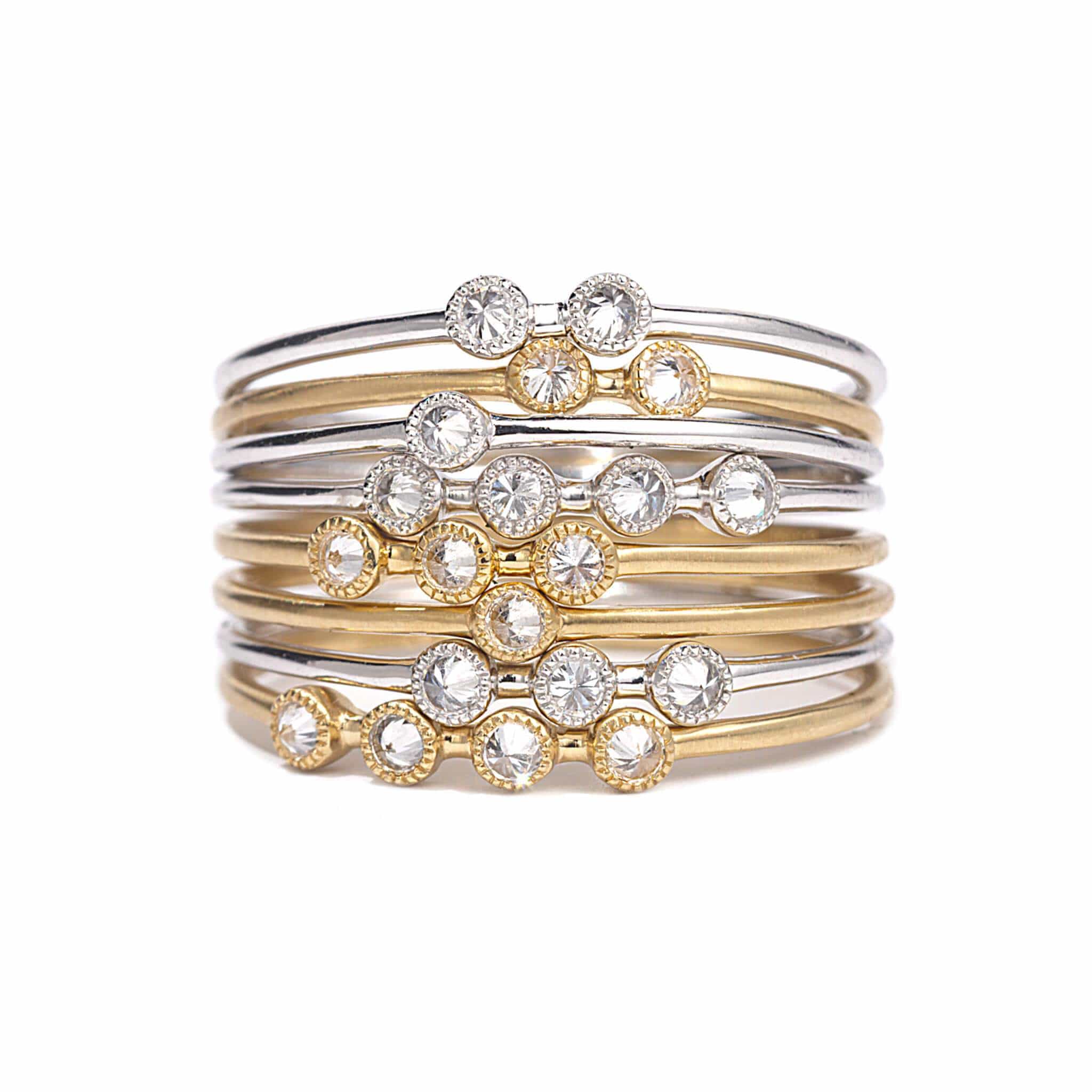 Tri Gold Stack Rings Tri Gold Stackable Rings