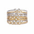 20K White Gold Triple Diamond Stack Ring - Coomi