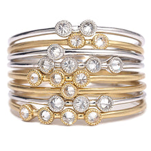 Load image into Gallery viewer, 20K White Gold Single Diamond Stack Ring - Coomi
