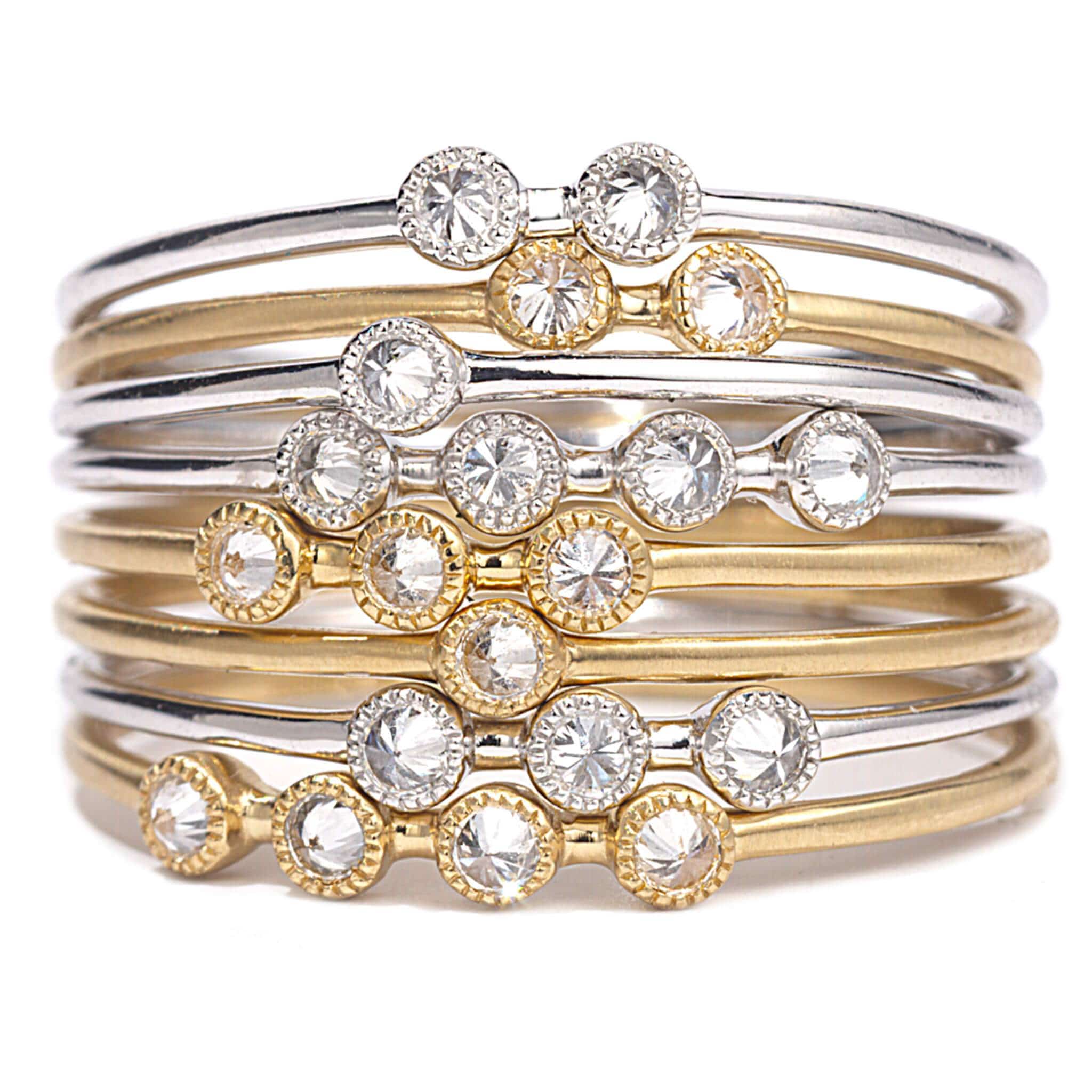 Tri Gold Stack Rings Tri Gold Stackable Rings