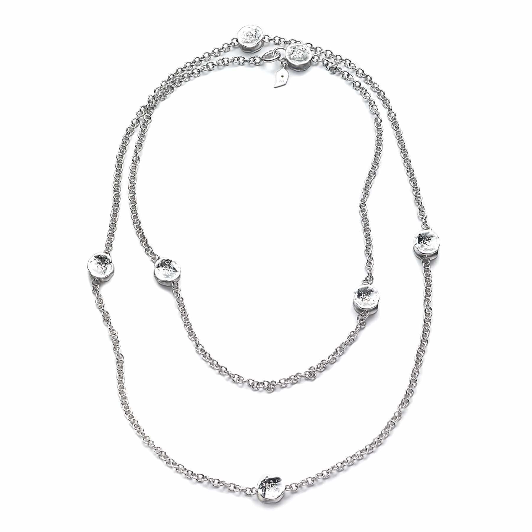 Sterling Silver Long Flower Necklace - Coomi