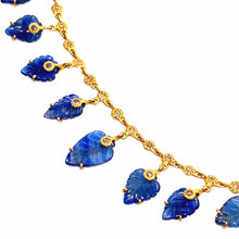 Load image into Gallery viewer, Antiquity 20K Carved Blue Sapphire Leaf Necklace - Coomi
