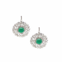 Load image into Gallery viewer, Wire Design Green Agate Drop Earrings - Coomi
