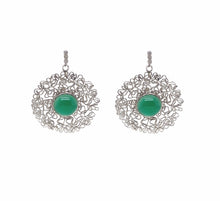 Load image into Gallery viewer, Wire Design Green Agate Drop Earrings - Coomi
