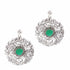 Wire Design Green Agate Drop Earrings - Coomi