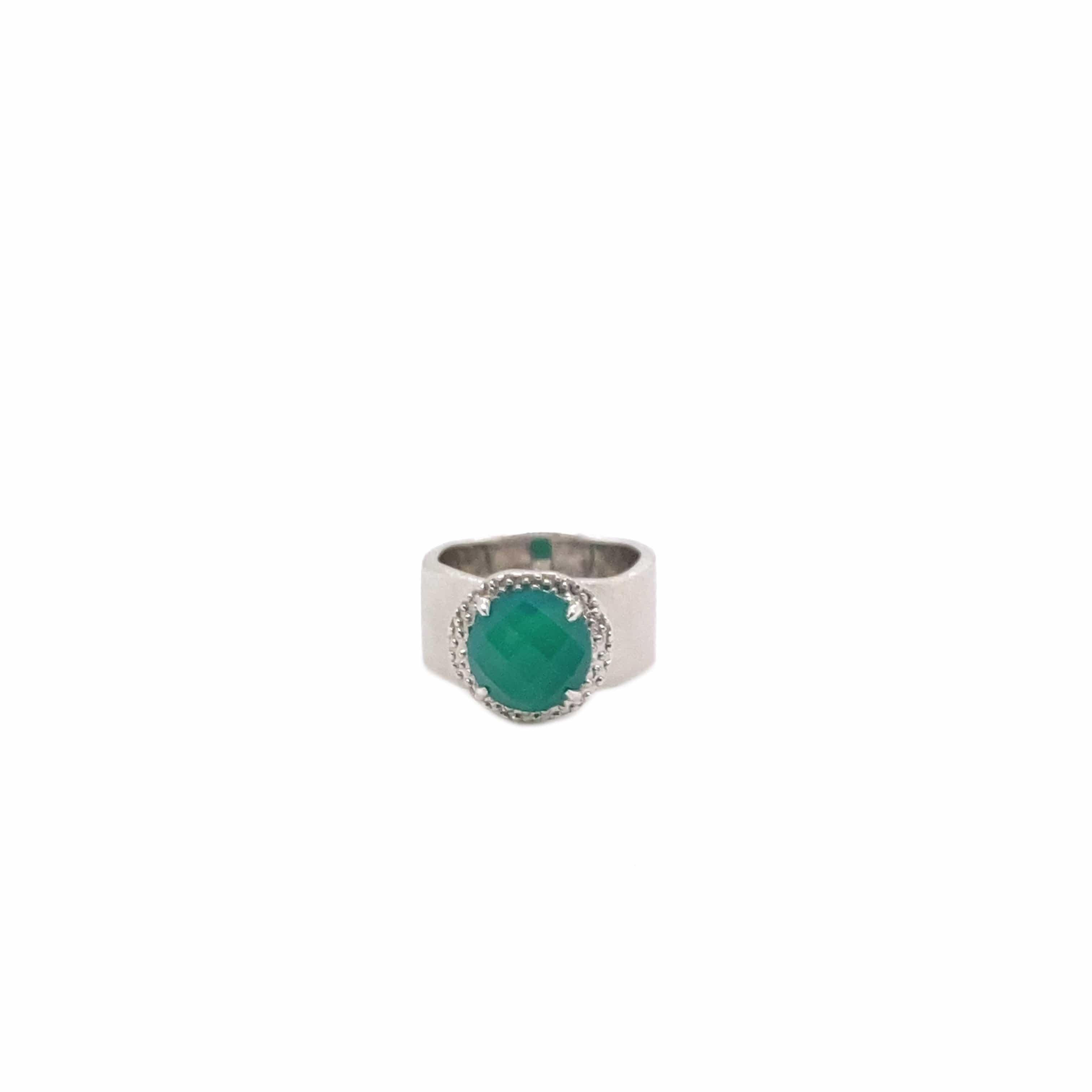 Rain Sterling Silver Green Agate Band Ring - Coomi