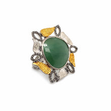 Load image into Gallery viewer, Vitality Sterling Silver and Gold Green Agate Ring - Coomi
