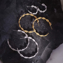 Load image into Gallery viewer, 18K White Gold Eternity Opera Diamond Hoop Earrings - Coomi
