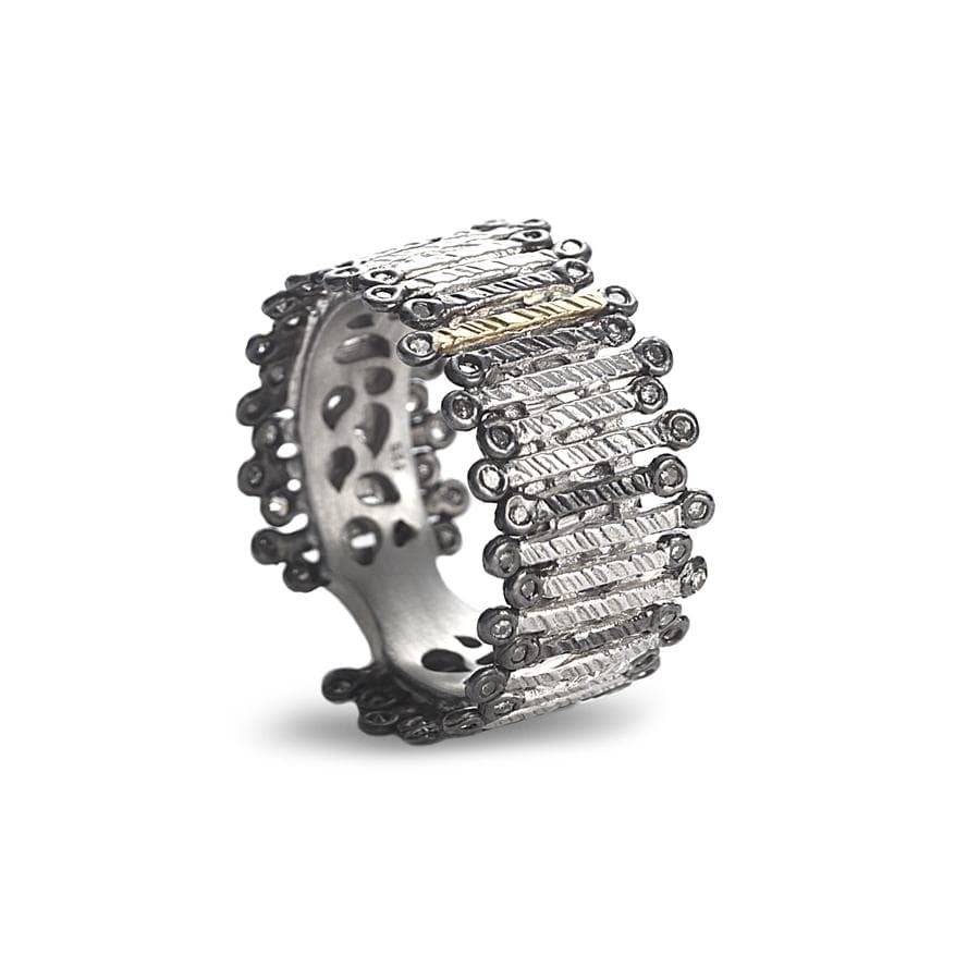 Eternity Silver and Diamonds Band Ring - Coomi