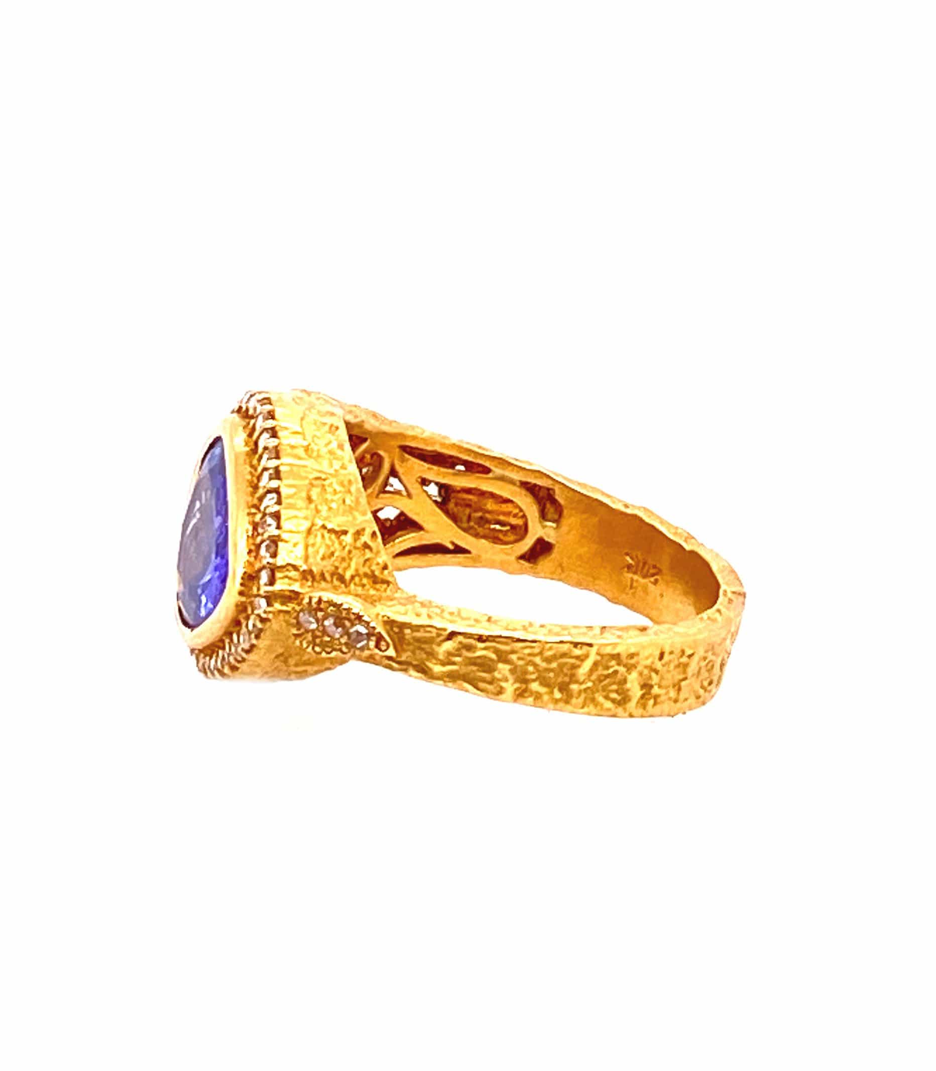 Affinity 20K Yellow Gold and Tanzanite Ring - Coomi