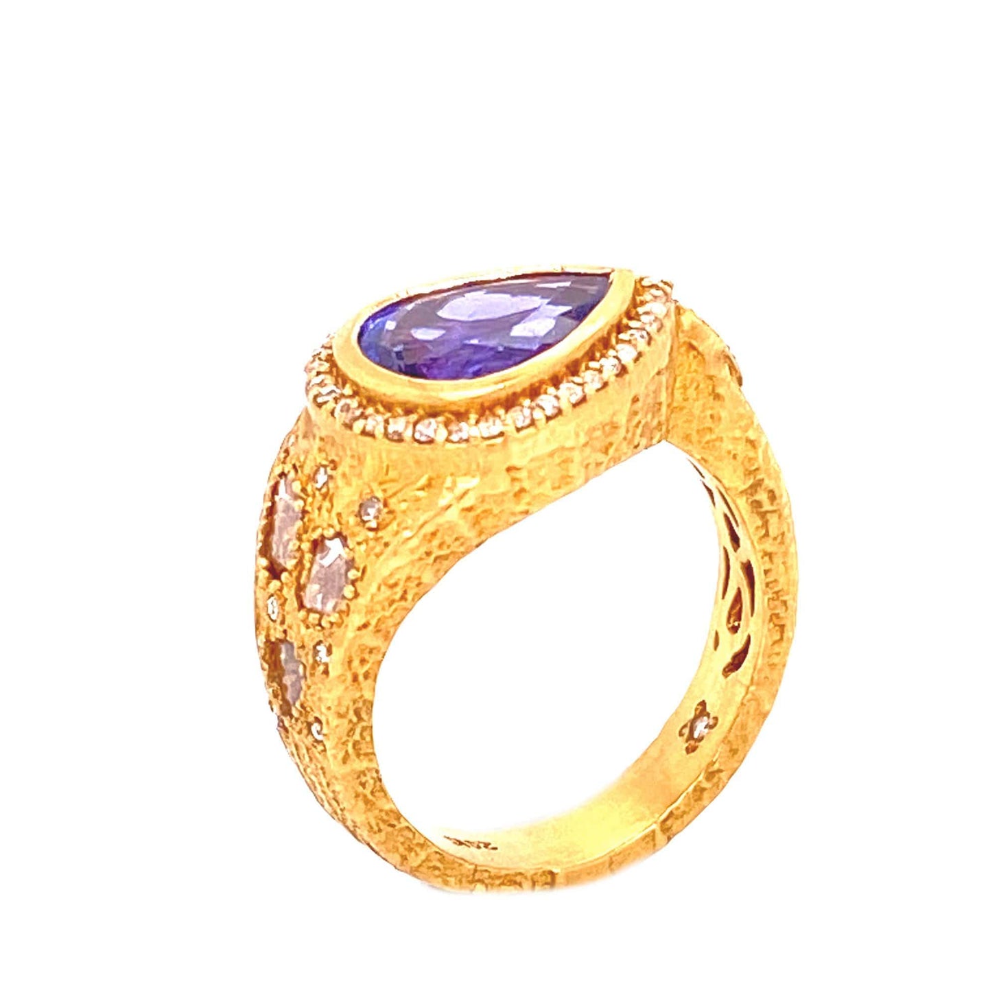 Affinity 20K Yellow Gold and Tanzanite Ring - Coomi