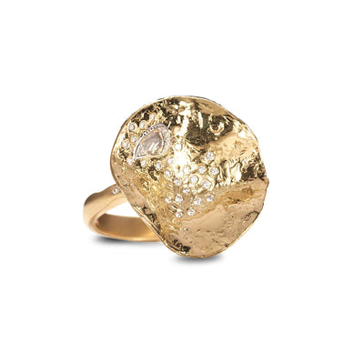 20K Serenity Cactus Flower Diamond Ring - Large
